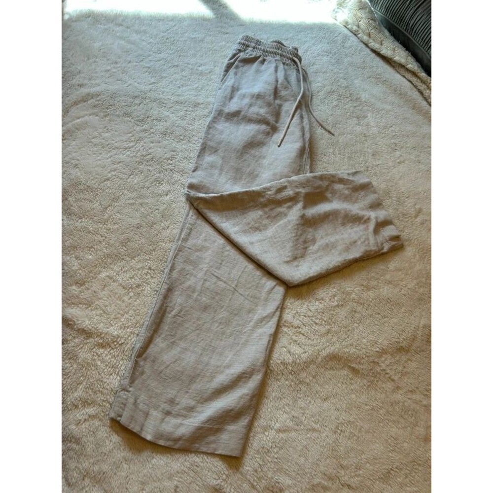 Aritzia Wilfred CruiseLinen Thesis Women's XS Light Cream Linen Blend Pant